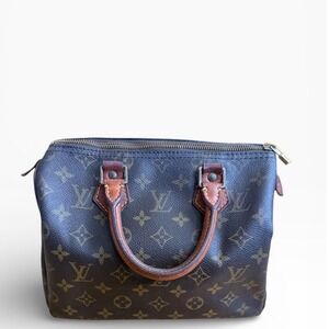Vintage Louis Vuitton Monogram Speedy 25 Handbag Brown Classic Designer Purse